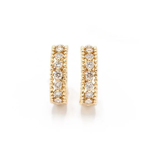 Embellished Earrings-Levian Honeygold Diamond Hoop Earrings 1 ctw