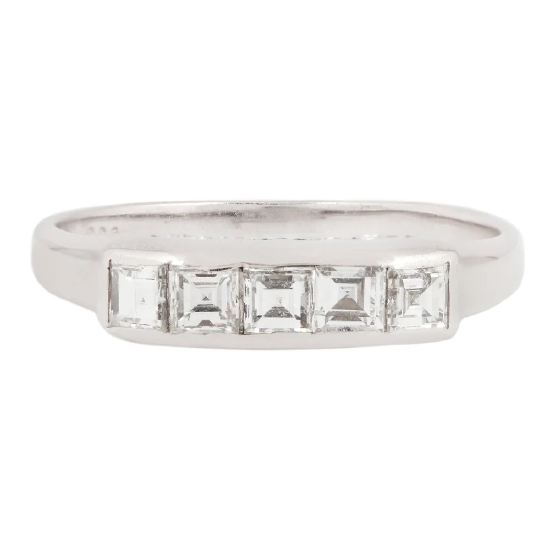 Platinum Five Diamond Bar Ring