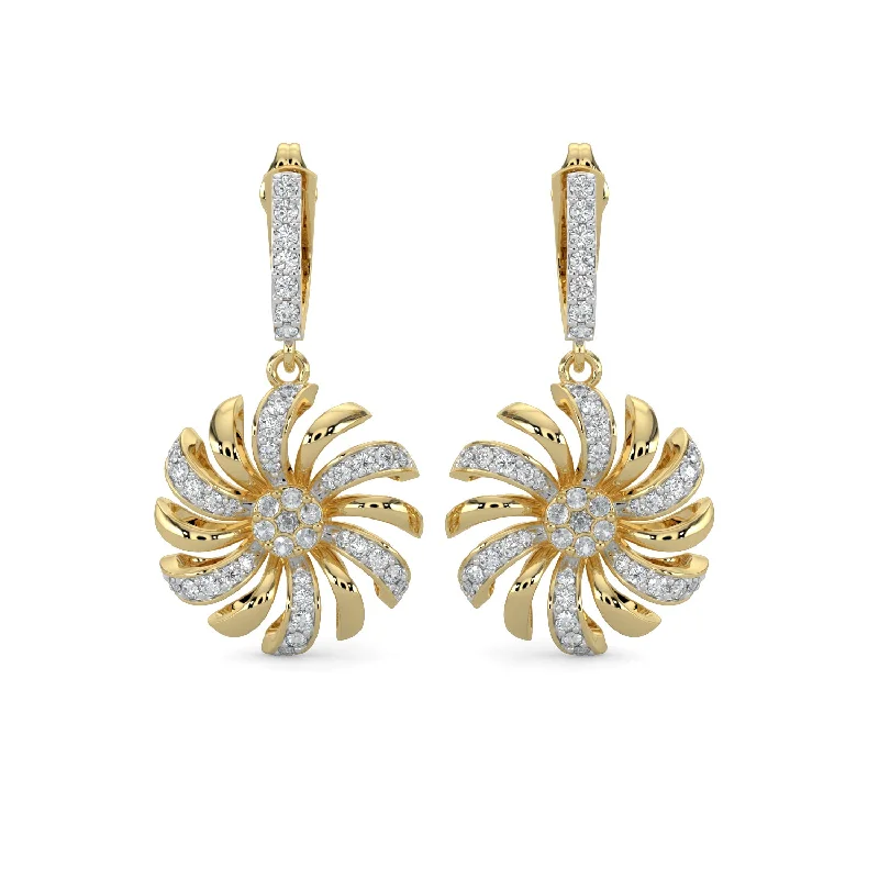 Gemstone Earrings-Diamond Earrings 0.65 cts TW 18k Gold