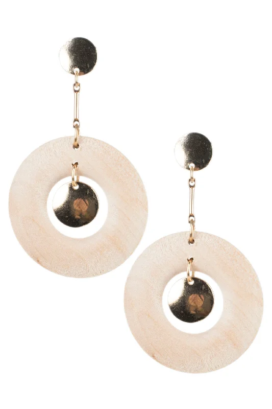 Trendy Statement Earrings-Double Round Drop Earrings