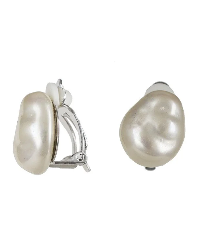 Elegant Stud Earrings-Baroque Majorica Pearl Earrings