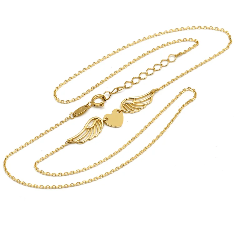 Elegant Name Necklace-Real Gold Heart Wings Necklace 5307/111 N1351