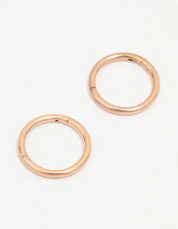 Chic Cuff Earrings-Rose Gold Plated Surgical Steel Fine Sleeper Hoop Earrings