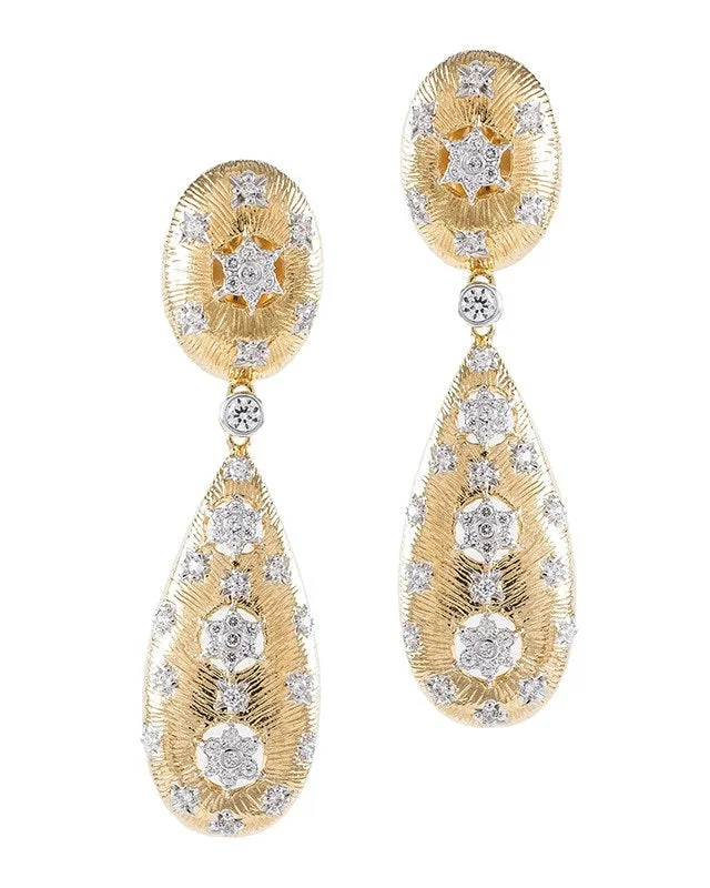 Embellished Earrings-Filigree Elongated Pear Drop Earrings