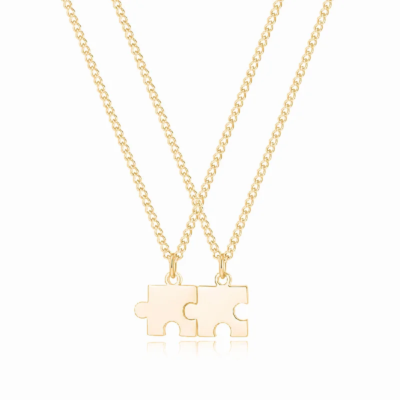 Minimalist Crystal Necklace-Personalized Puzzle Necklace Set