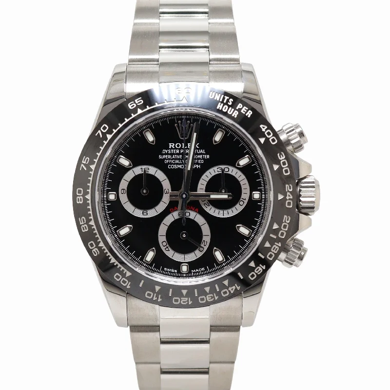 Custom Engraved Luxury Watch-Rolex Daytona 40mm Black Dial Watch Ref# 116500LN