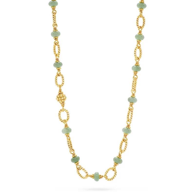 Fashion Statement Necklace-Berry & Bead Chain, 24" - Meadow Jade