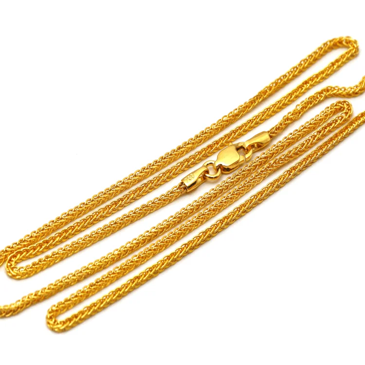 Luxury Silver Pendant Necklace-Real Gold Wide Wheat Chain Necklace HSPRTDK 4170 (45 C.M) CH1162