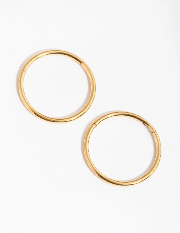 Funky Statement Earrings-24 Carat Gold Plated Surgical Steel Sleeper 10mm Earrings