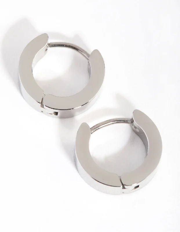 Bold Drop Earrings-Surgical Steel Wide Huggie Earrings