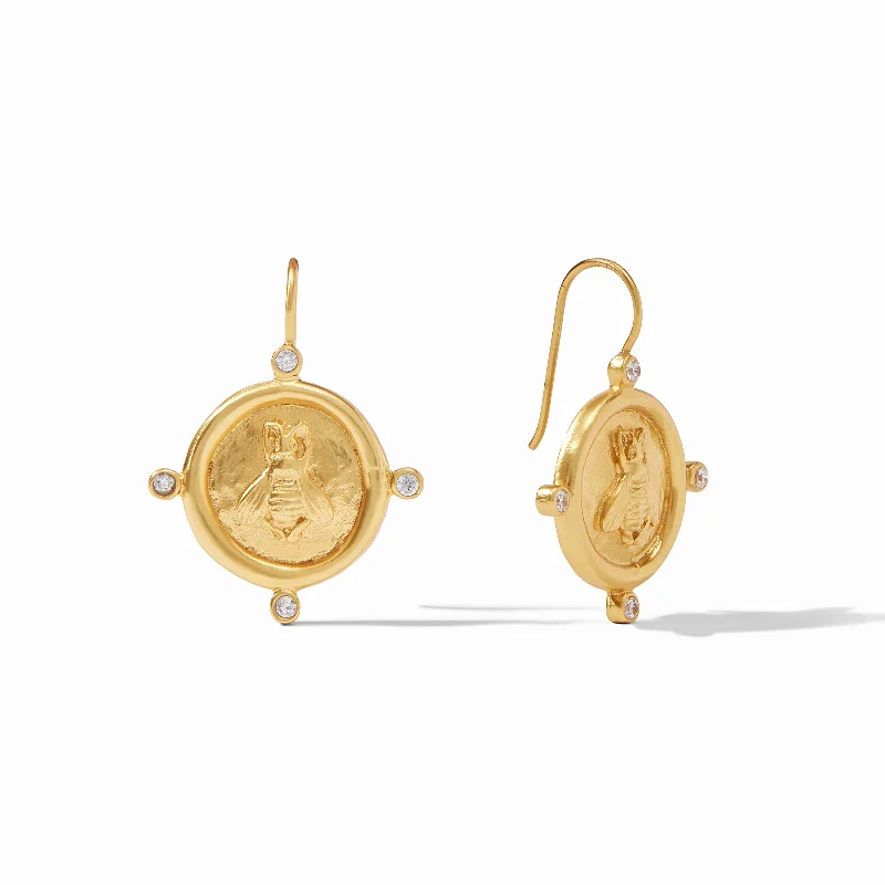 Fashion Hoop Earrings-Bee Cameo Earring