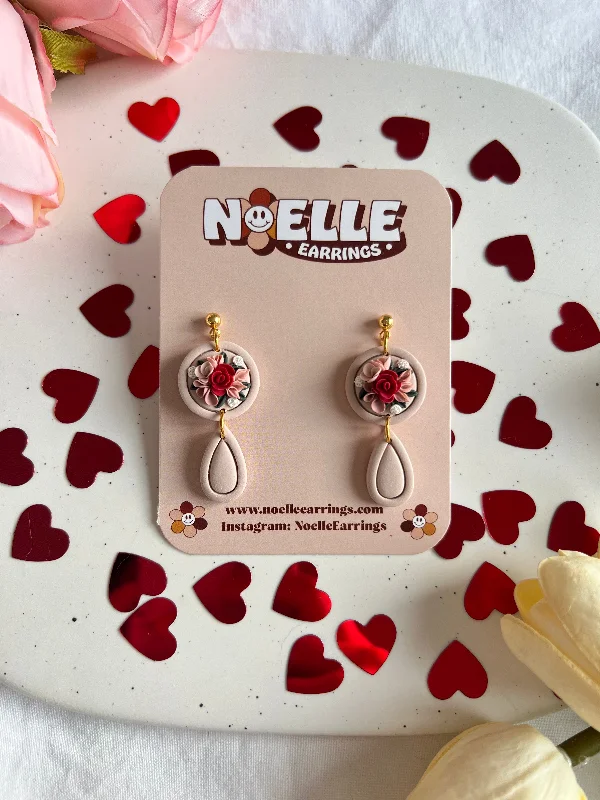 Sparkling Diamond Earrings-Valentine Bouquet Earrings