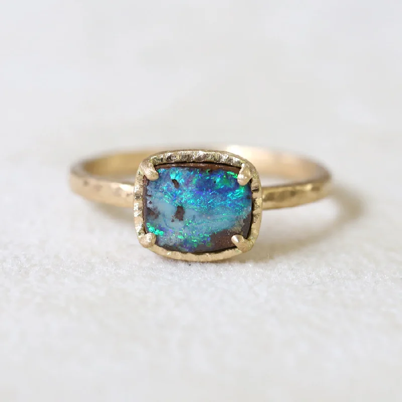 Australian boulder opal ring