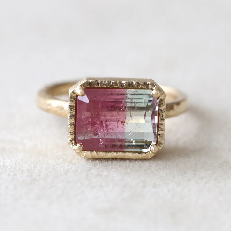 3.87ct Watermelon  Tourmaline Ring