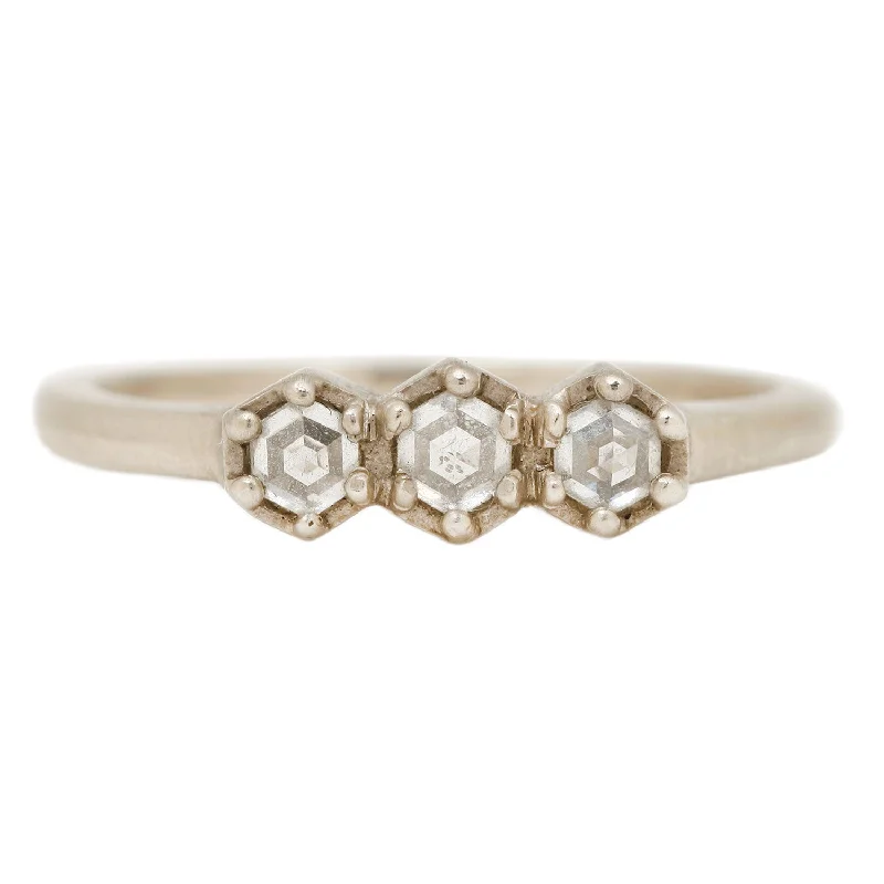 Triple Hex Diamond Ring