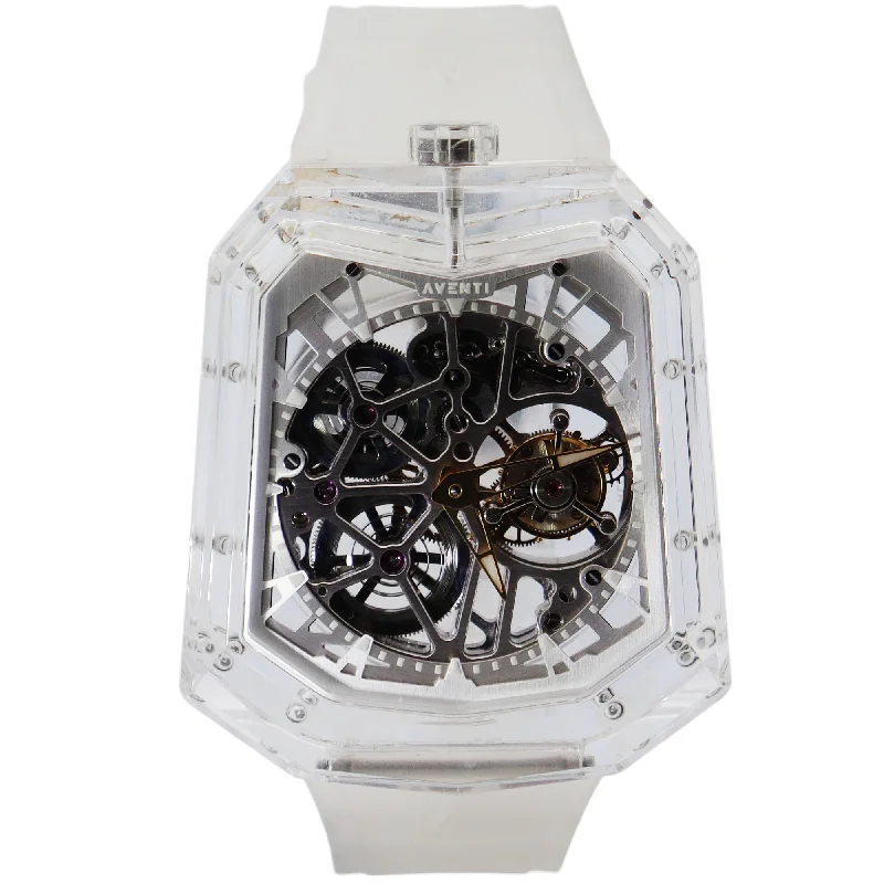 High-End Solar Watch-Aventi Pure Sapphire 48mm Skeleton Dial Watch Ref# A11-01