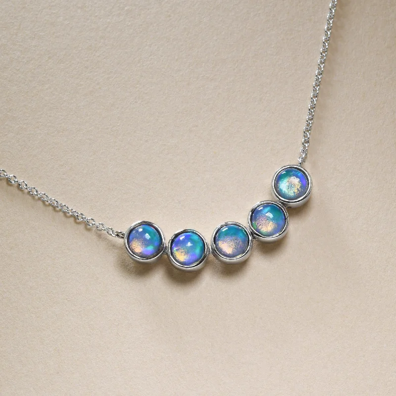 Sparkly Pendant Necklace-Opulent Opal Necklace