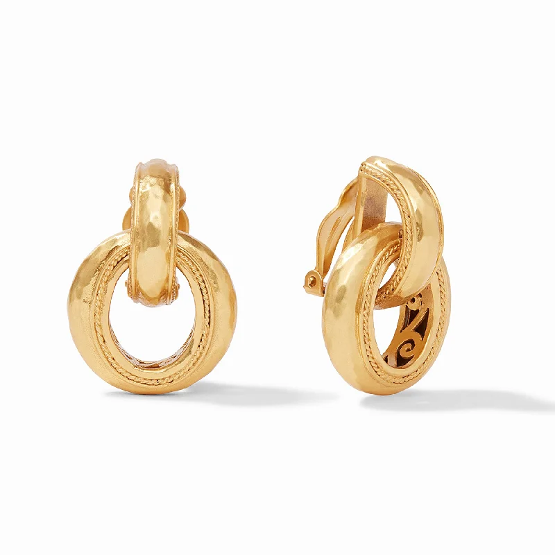 Gold Hoop Earrings-Cannes Doorknocker Clip