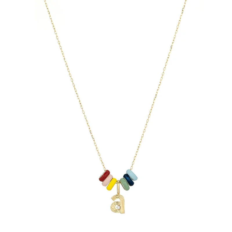 Classic Gemstone Pendant Necklace-Carnival Necklace - One Initial