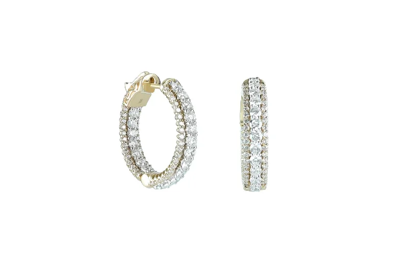 Small Hoop Earrings-3 1/2 ctw Diamond Hoop Earrings