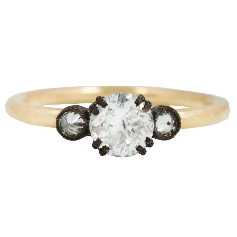 Three Diamond Tidal Cushion Ring