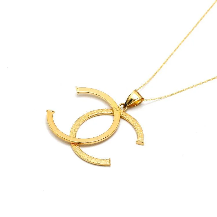 Bold Gold Necklace-Real Gold GZCH Plain Maze Hoop Design Big Necklace 0154 - 3KU CWP 1938