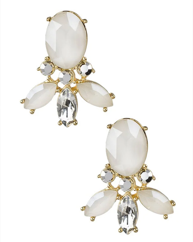 Pearl Ear Jackets-Multi Shape Crystal Earrings