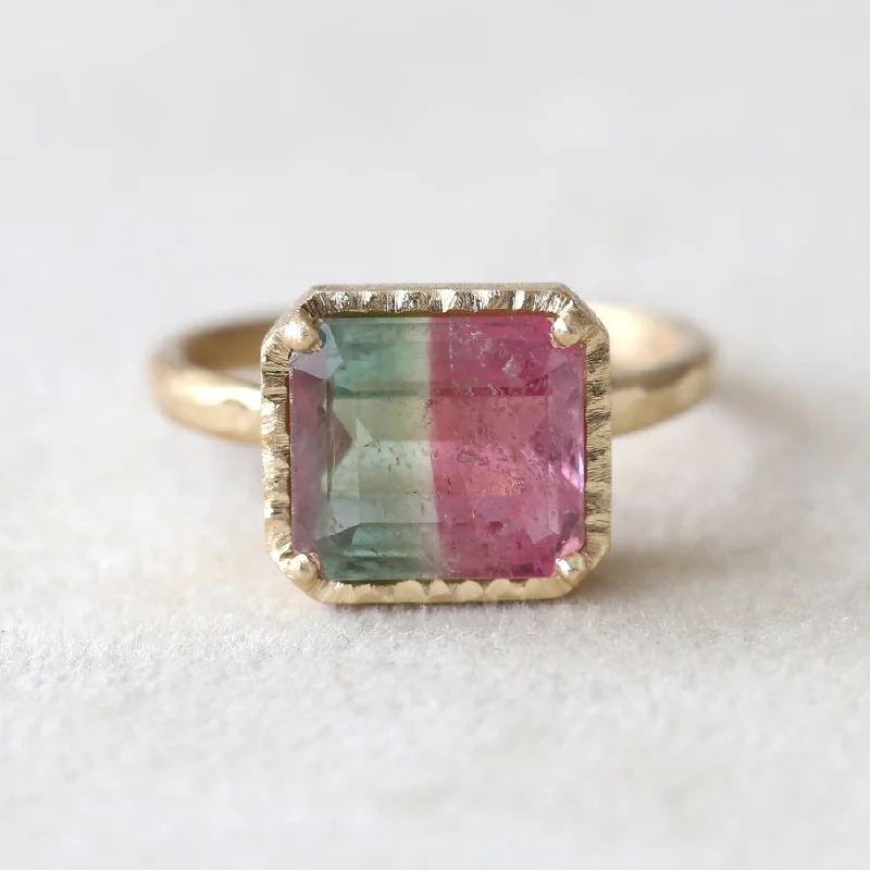 3.50ct Watermelon  Tourmaline Ring