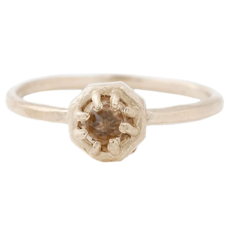 Tiny Champagne Quartz Ring