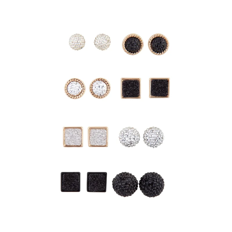 Cute Ear Jackets-Glitter Shape 8-Pack Stud Earring