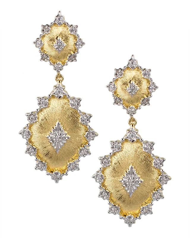 Large Gold Earrings-Filigree Drop Earrings