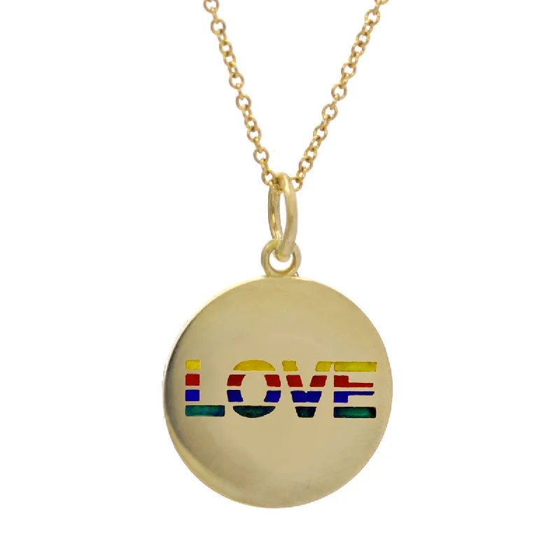 Custom Layered Necklace-Striped Enamel LOVE Necklace