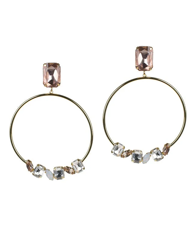 Sassy Ear Climbers-Open Circle Drop Earrings