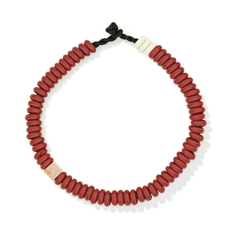 Simple Long Pendant Necklace-Big Bead Year of the Snake Necklace