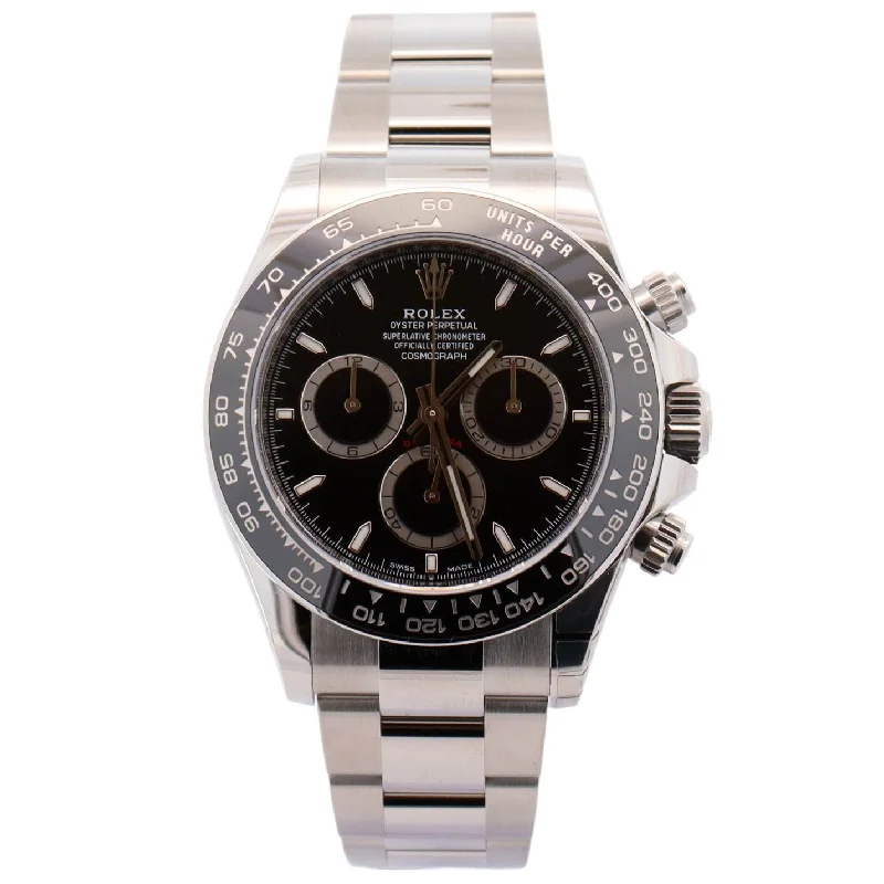 Luxury Diamond Watch for Women-Rolex Daytona 40mm Black Dial Watch Ref# 126500LN