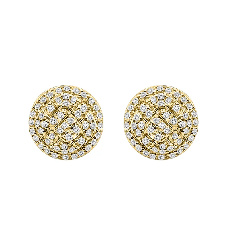 Unique Gemstone Earrings-LADIES EARRINGS 0.25CT ROUND DIAMOND 10K YELLOW GOLD