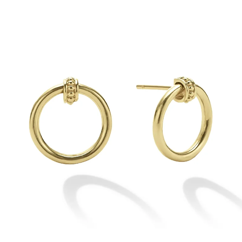 Trendy Ear Hoops-Meridian 18K Gold Circle Stud Earrings