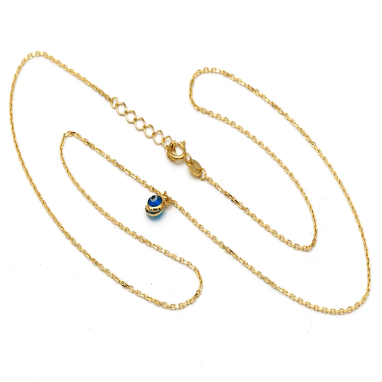 Silver Infinity Necklace-Real Gold Single Evil Eye Dangler Eye Adjustable Size Necklace 0135 N1402