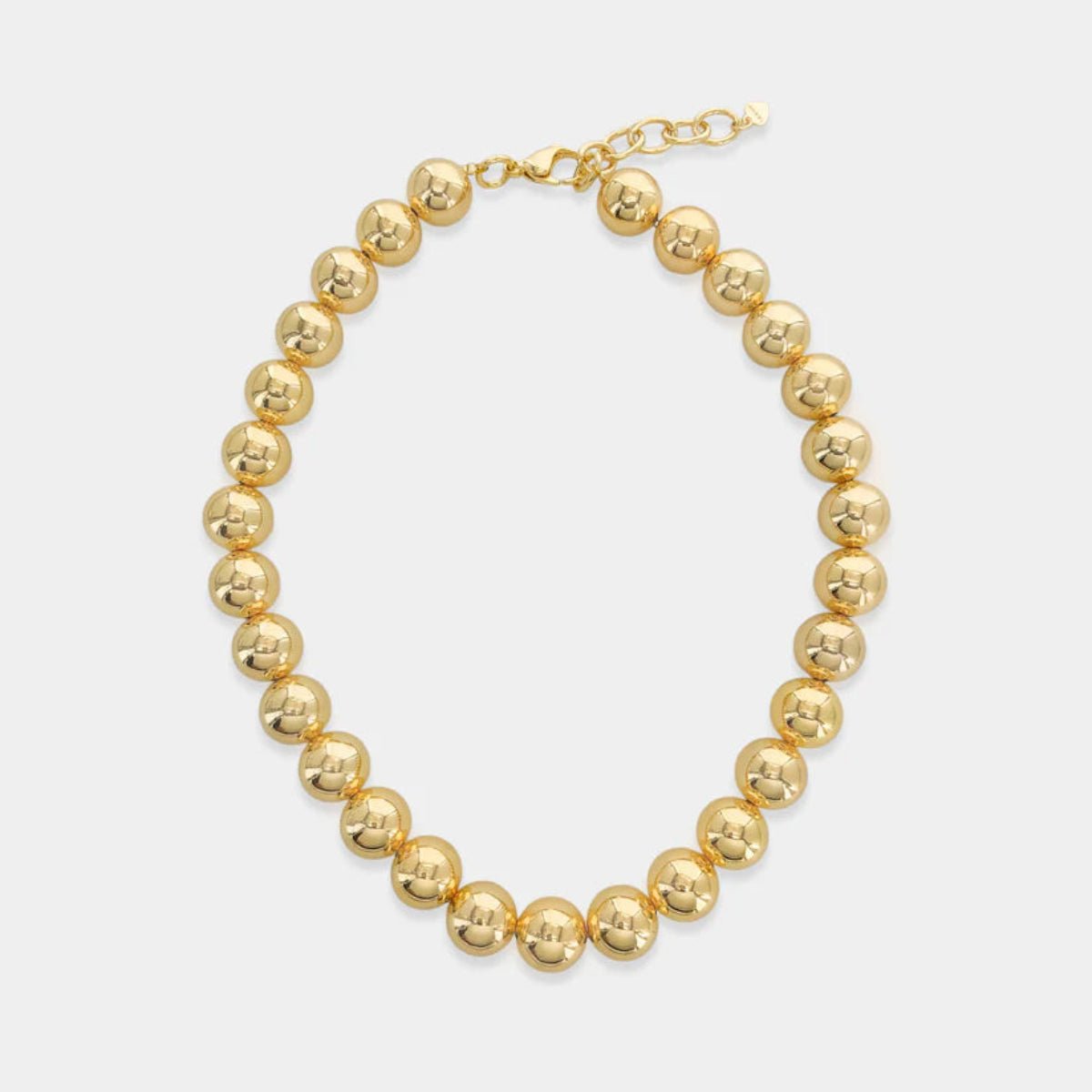 Modern Chain Necklace-Brass YGP 18" 14mm Bead Necklace