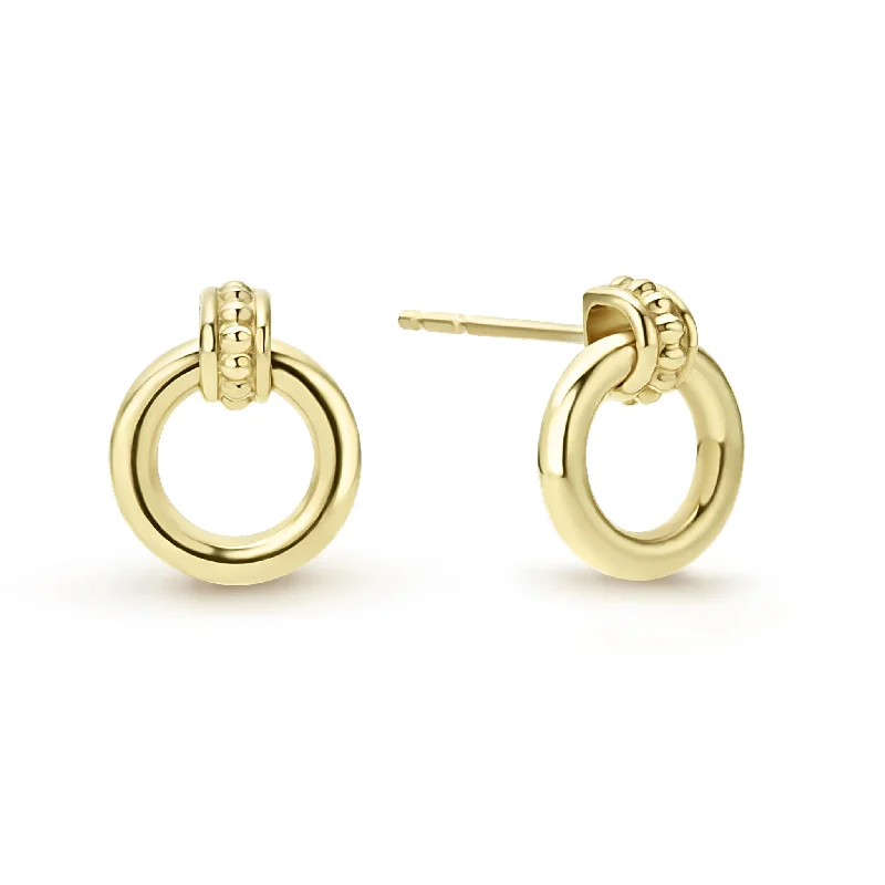 Cute Pearl Earrings-Meridian 18K Gold Circle Stud Earrings