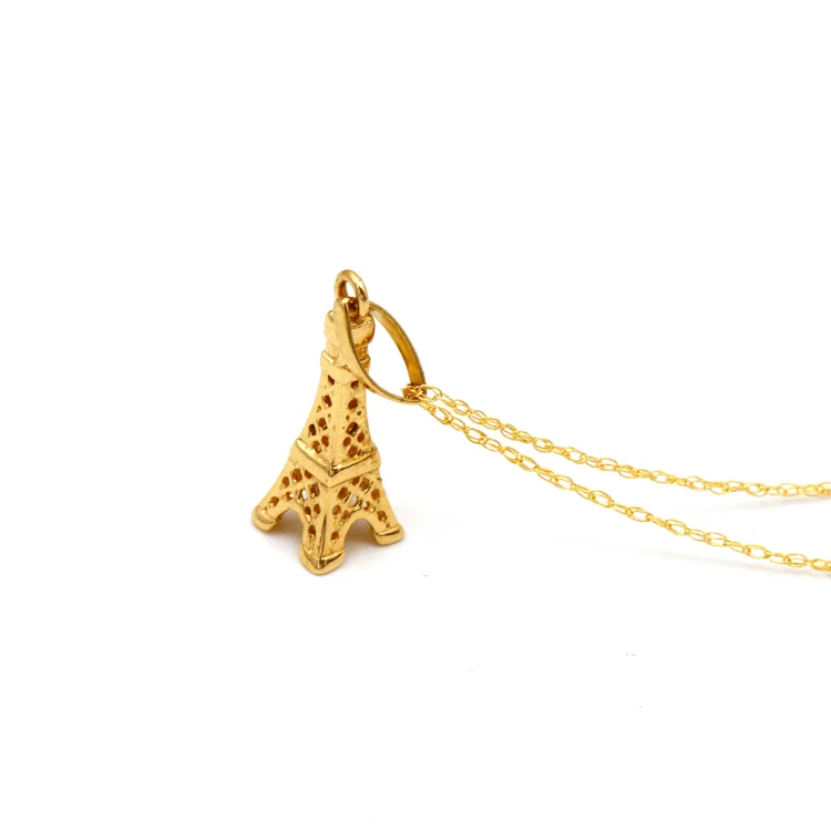 Custom Necklace for Gift-Real Gold Eiffel Tower Necklace 2301 CWP 1843