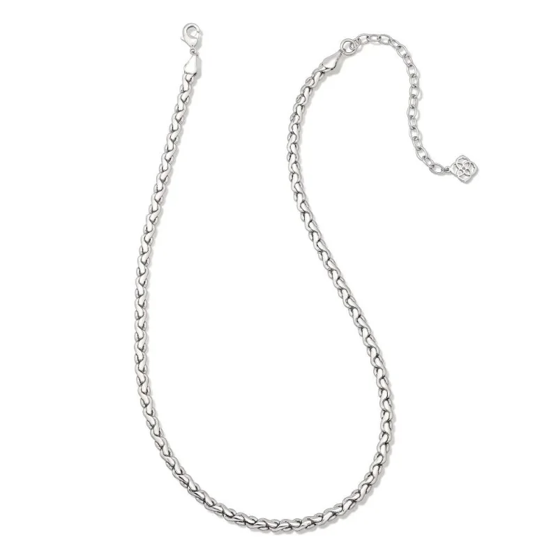 Gold-Plated Heart Necklace-Kendra Scott | Brielle Chain Necklace in Silver