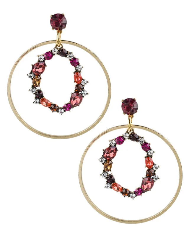 Stylish Drop Earrings-Double Circle Drop Earring