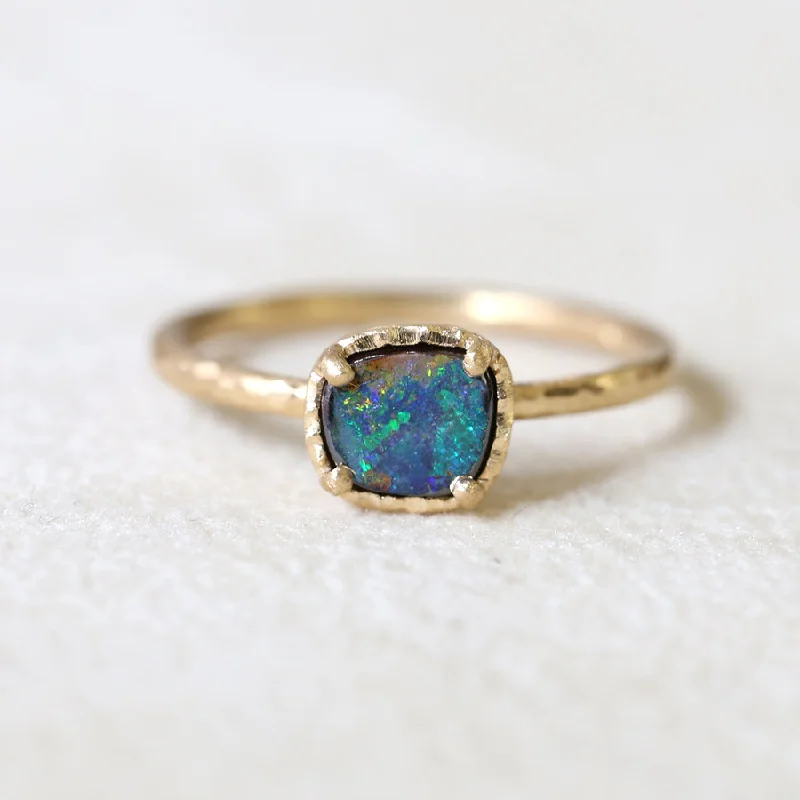 Australian boulder opal ring