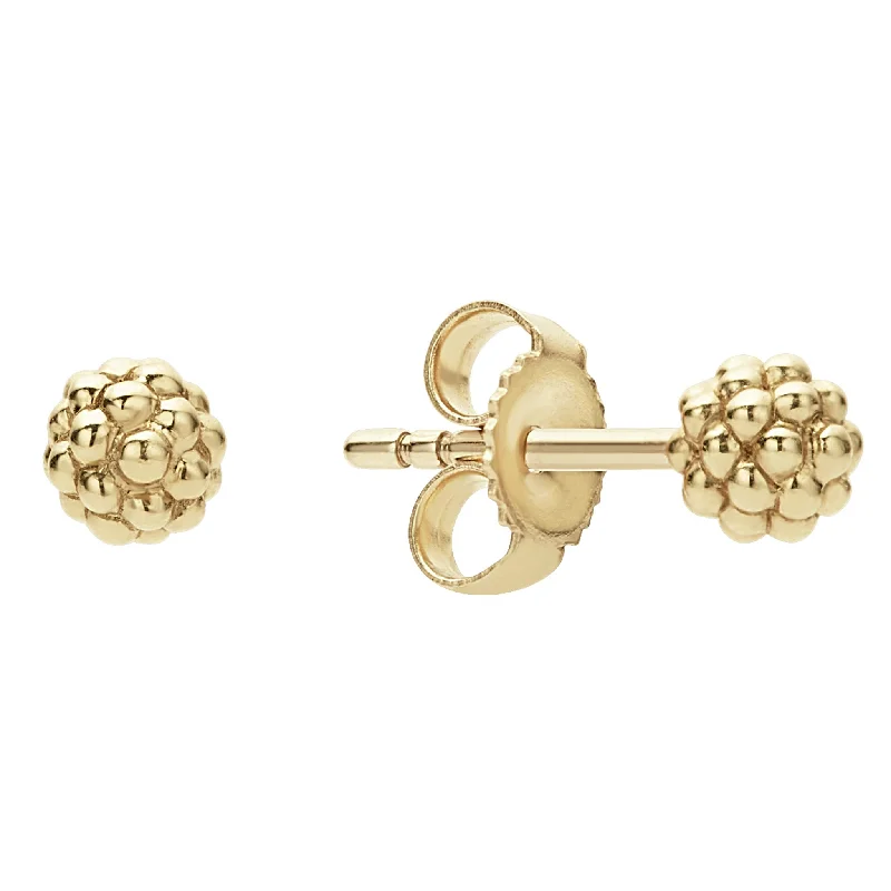 Geometric Dangle Earrings-Signature Caviar 18K Gold Caviar Stud Earrings