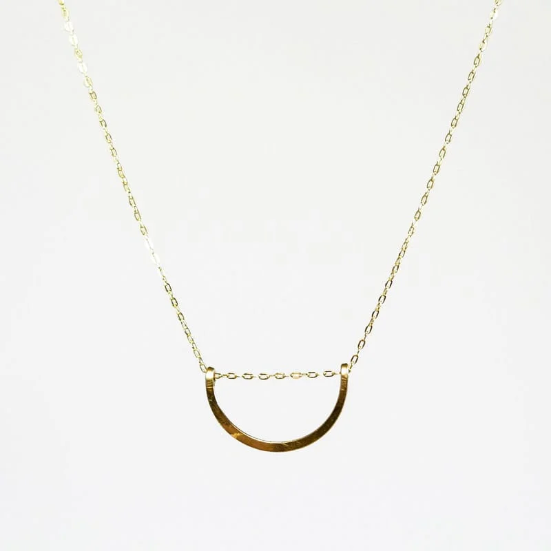 Simple Birthstone Bar Necklace-Gold Petal Necklace