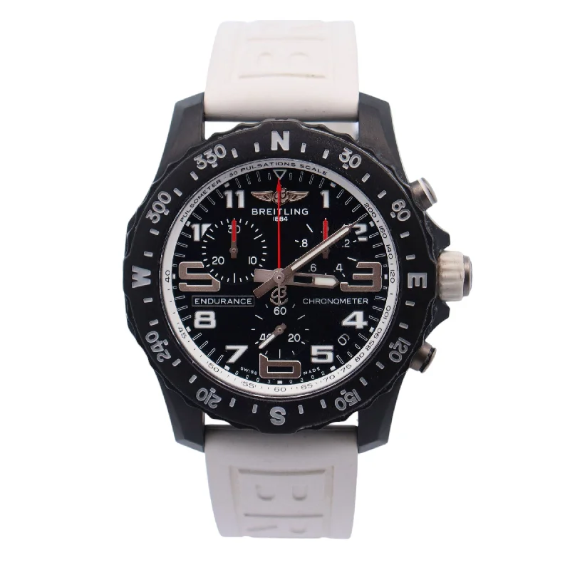 Men's Watch with Time Zone Function-Breitling Endurance 44mm Black Dial Watch Ref# X82310