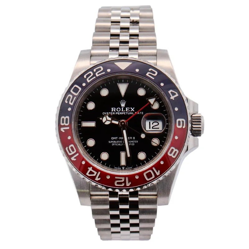 Trendy Waterproof Watch for Men-Rolex GMT-Master II 40mm Black Dial Watch Ref# 126710BLRO