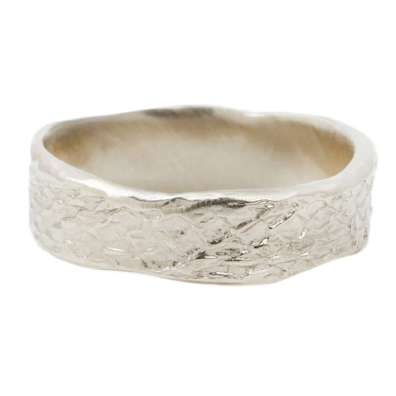 White Gold Snakeskin Band