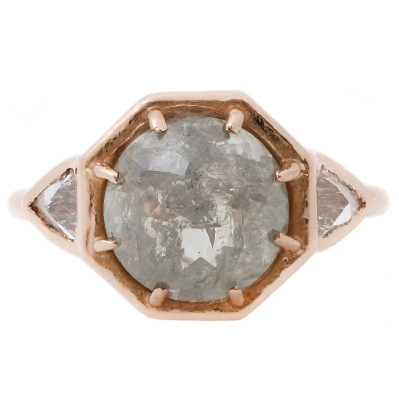 Gray Diamond Rose Gold Ring